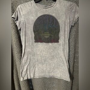 Harley-Davidson Gray Tee with Blue Accents
